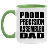 Proud Precision Assembler Dad - 11oz Accent Mug Green