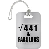 21st Birthday Square Root of 441 & Fabulous - Luggage Bag Tag