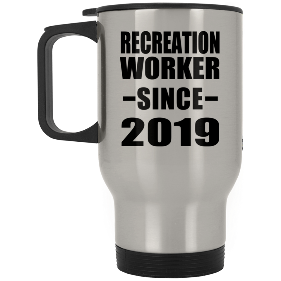 Recreation Worker Since 2019 - Silver Travel Mug