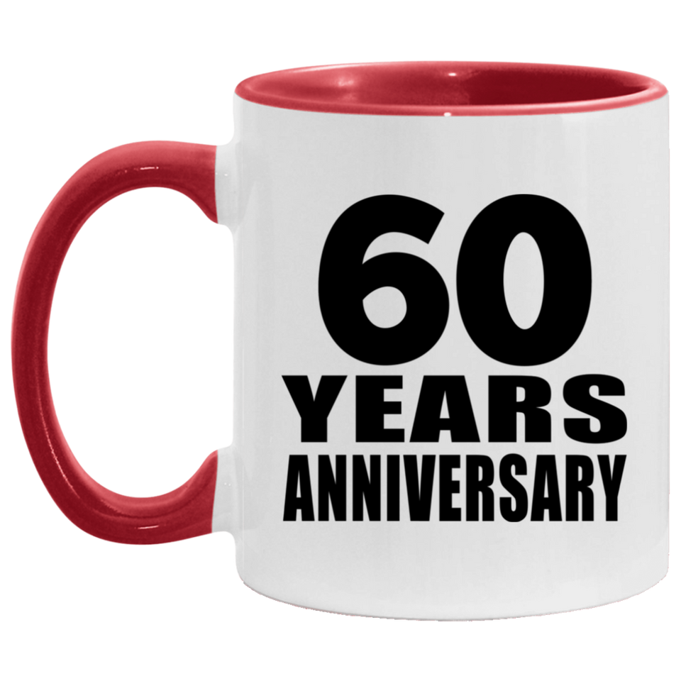60th Anniversary 60 Years - 11oz Accent Mug Red