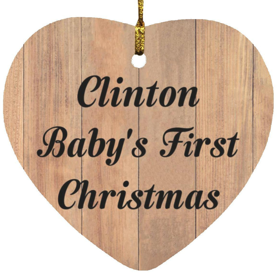 Clinton Baby's First Christmas - Heart Ornament C