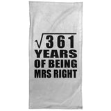 19th Anniversary Square Root of 361 Years of Being Mrs Right - Hand Towel