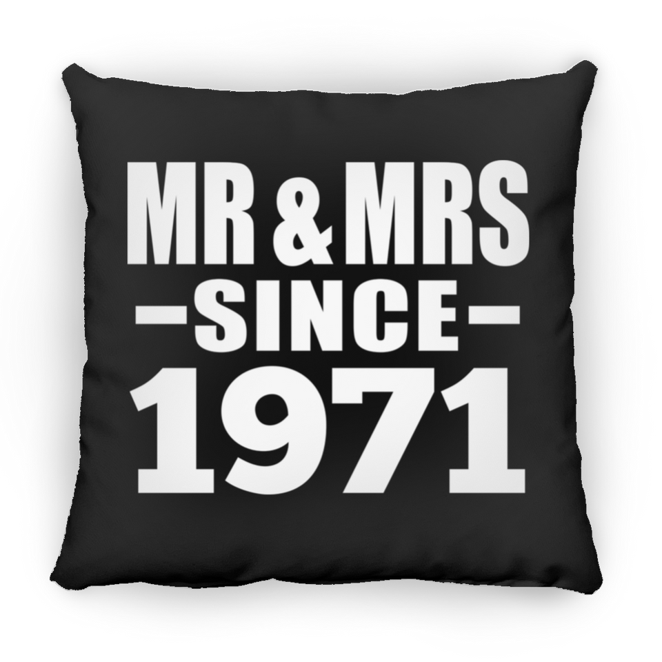 53rd Anniversary Mr & Mrs Since 1971 - Throw Pillow Black