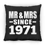 53rd Anniversary Mr & Mrs Since 1971 - Throw Pillow Black