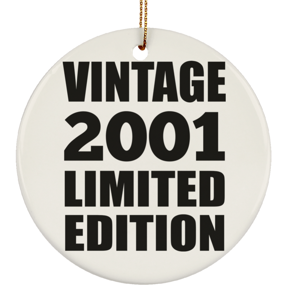 23rd Birthday Vintage 2001 Limited Edition - Circle Ornament