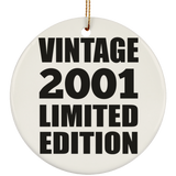 23rd Birthday Vintage 2001 Limited Edition - Circle Ornament