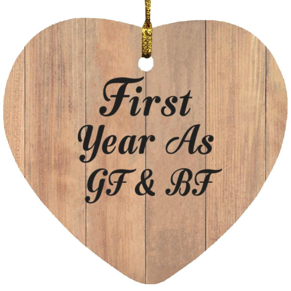 First Year As Gf & Bf - Heart Ornament C