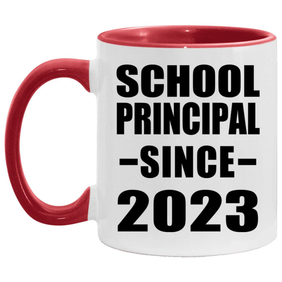 School Principal Since 2023 - 11oz Accent Mug Red