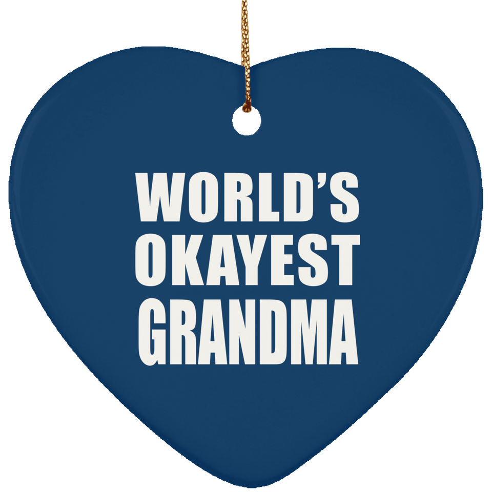 World's Okayest Grandma - Heart Ornament