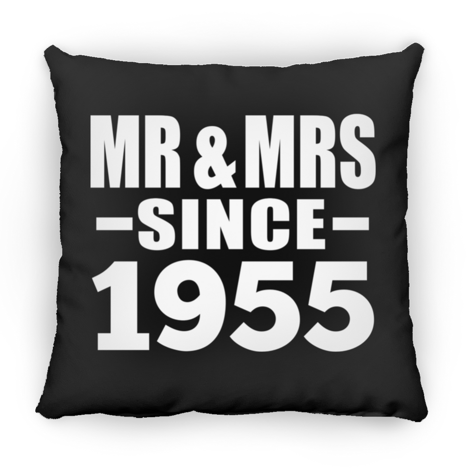 69th Anniversary Mr & Mrs Since 1955 - Throw Pillow Black