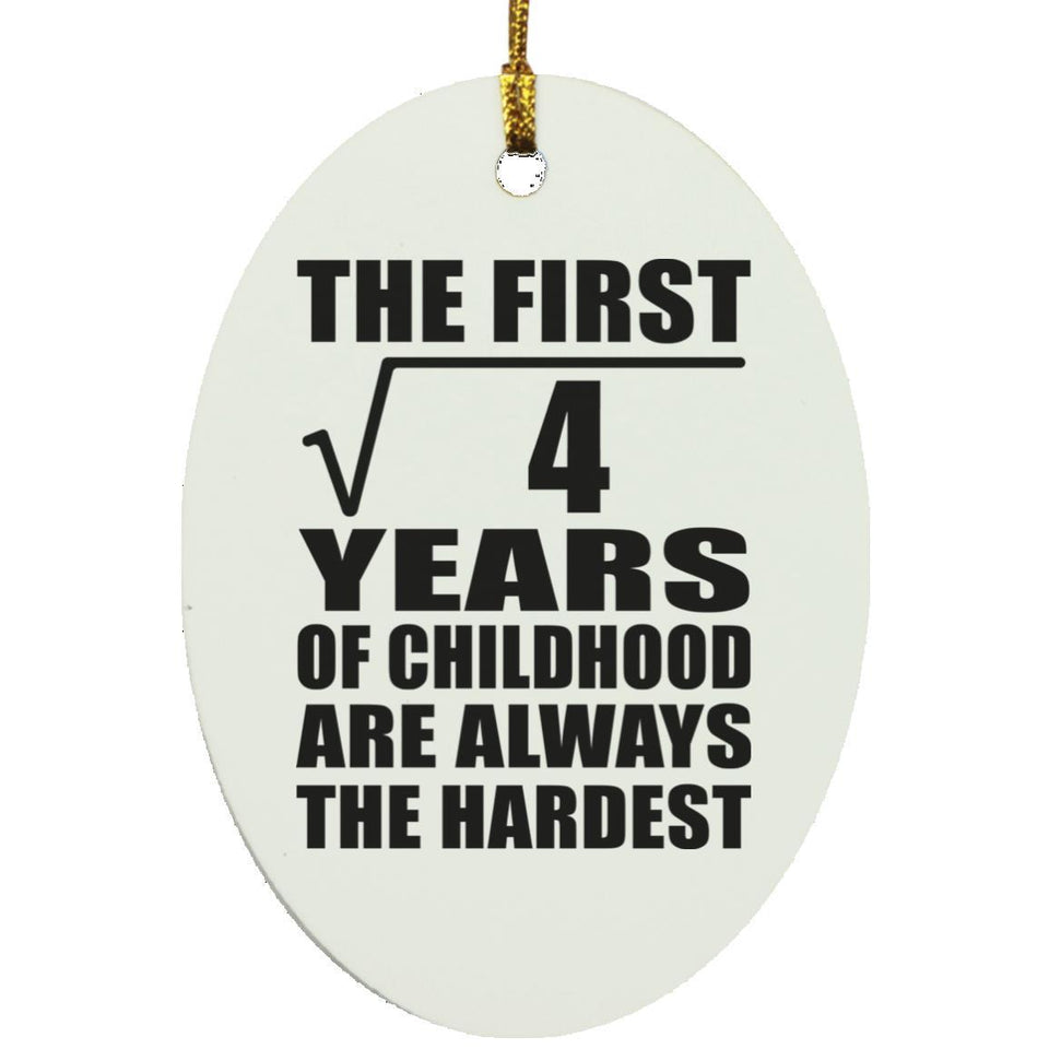 2nd Birthday Square Root of 4 Years of Childhood - Oval Ornament