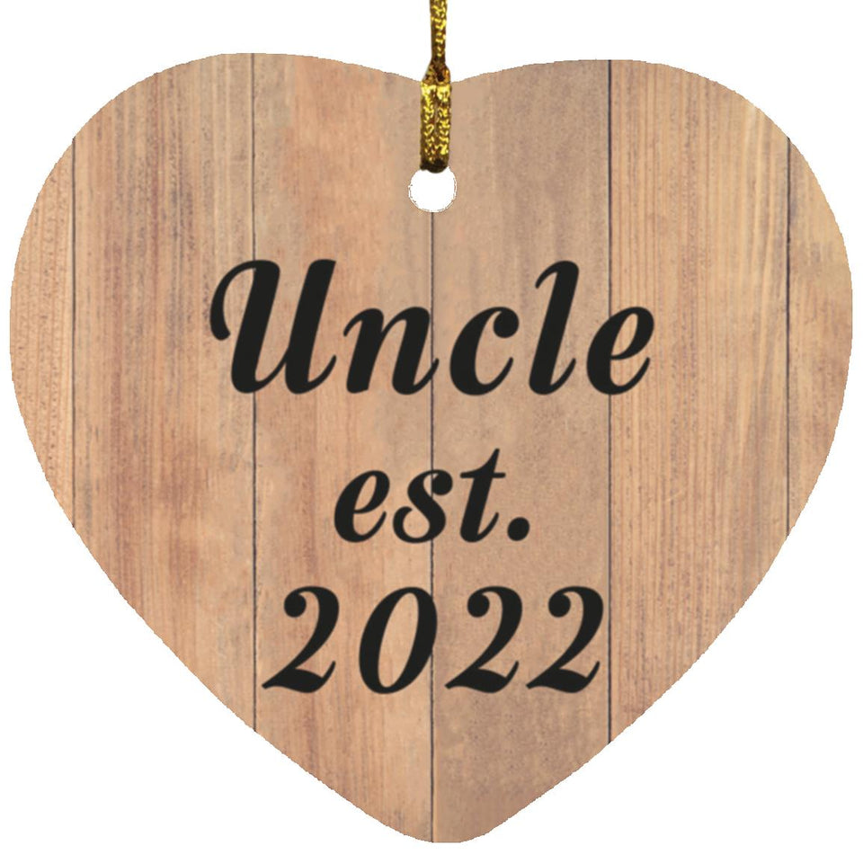 Uncle Established EST. 2022 - Heart Ornament C
