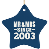 21st Anniversary Mr & Mrs Since 2003 - Star Ornament