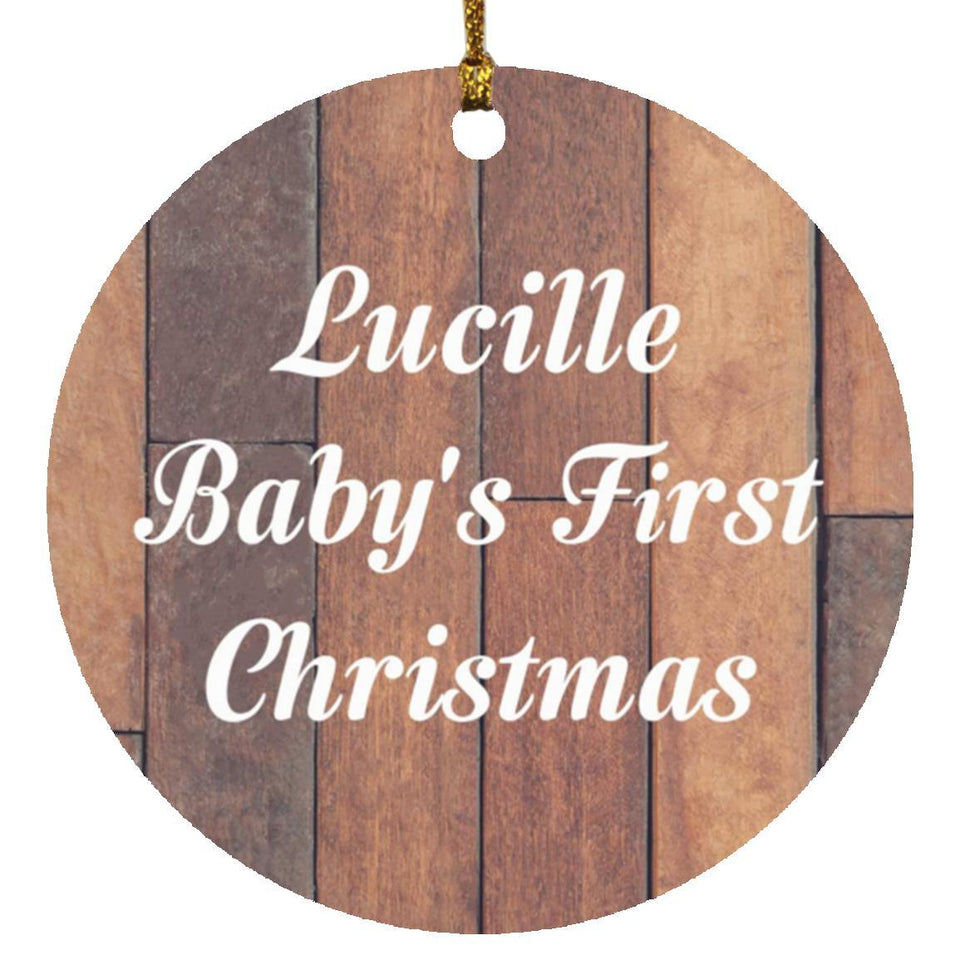 Lucille Baby's First Christmas - Circle Ornament E