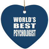 World's Best Psychologist - Heart Ornament