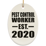 Pest Control Worker Established EST. 2020 - Oval Ornament