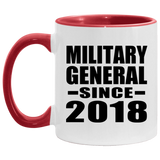 Military General Since 2018 - 11oz Accent Mug Red