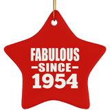 70th Birthday Fabulous Since 1954 - Star Ornament