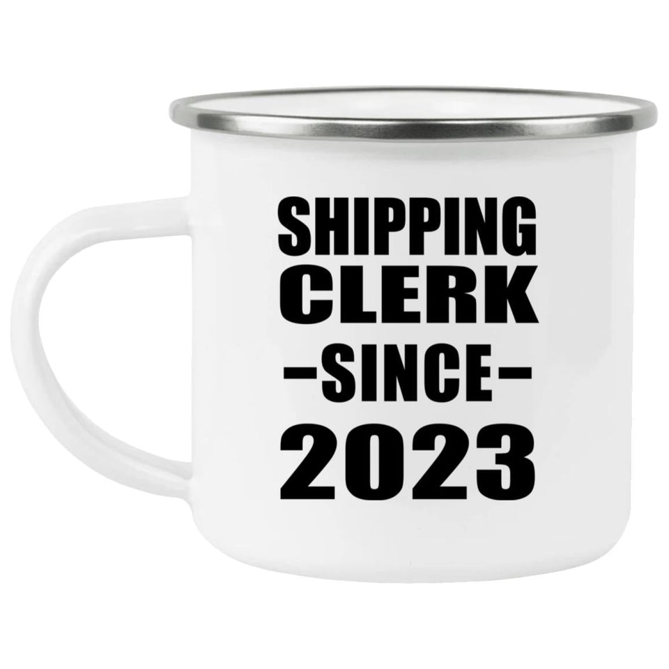 Shipping Clerk Since 2023 - 12oz Camping Mug