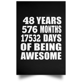 48th Birthday 48 Years 576 Months 17532 Days Of Awesome - Poster Portrait