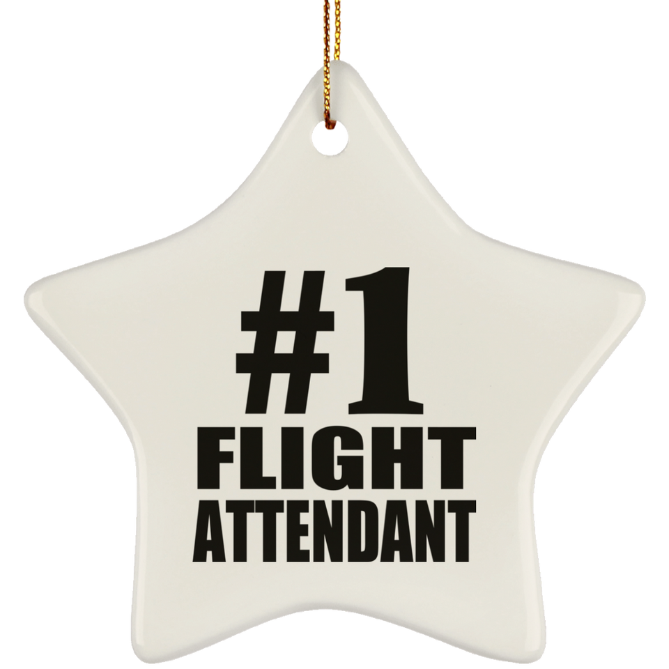 Number One #1 Flight Attendant - Star Ornament