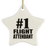Number One #1 Flight Attendant - Star Ornament