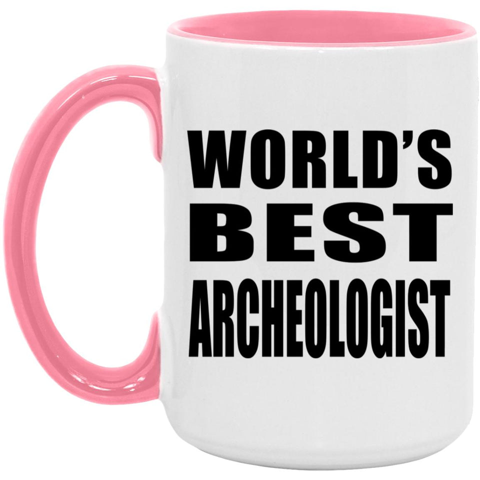 World's Best Archeologist - 15oz Accent Mug Pink
