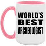 World's Best Archeologist - 15oz Accent Mug Pink