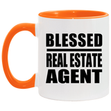Blessed Real Estate Agent - 11oz Accent Mug Orange