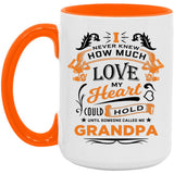 How Much Love Could Hold Until Called Me Grandpa - 15oz Accent Mug Orange