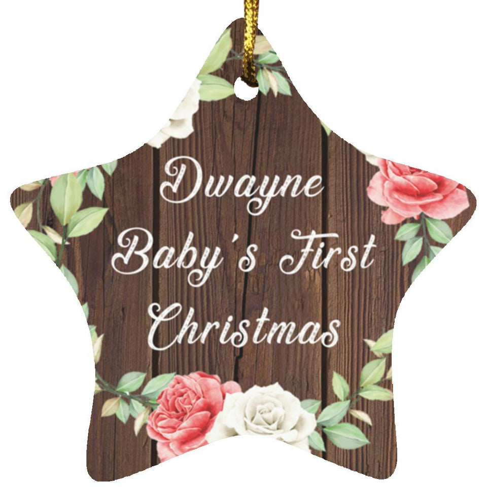 Dwayne Baby's First Christmas - Star Ornament A