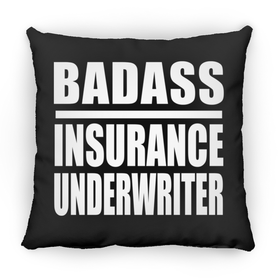 Badass Insurance Underwriter - Throw Pillow Black