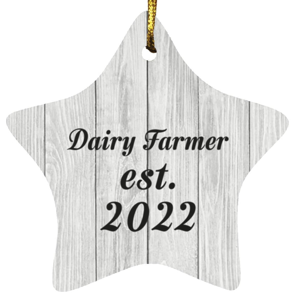 Dairy Farmer Established Est. 2022 - Star Ornament F