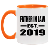 Father In Law Established EST. 2019 - 11oz Accent Mug Orange