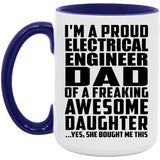 Proud Electrical Engineer Dad Of Awesome Daughter - 15oz Accent Mug Purple