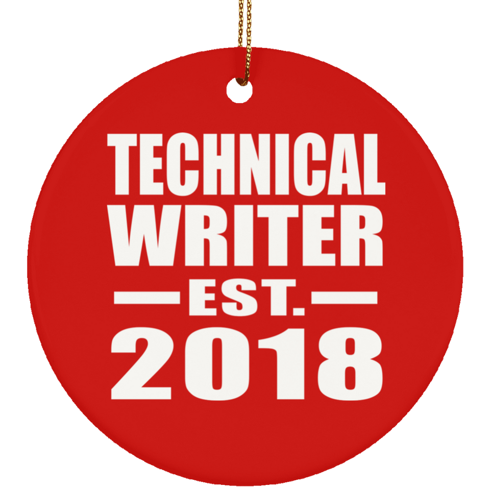 Technical Writer Established EST. 2018 - Circle Ornament