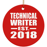 Technical Writer Established EST. 2018 - Circle Ornament