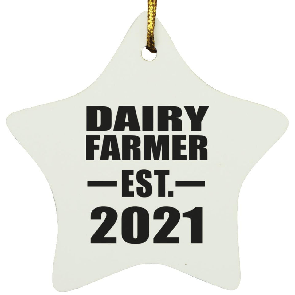 Dairy Farmer Established EST. 2021 - Star Ornament