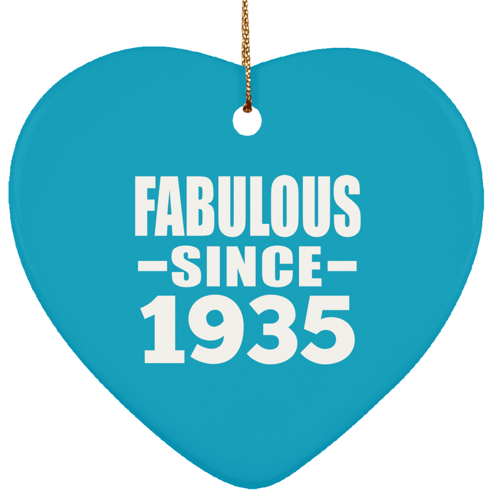 89th Birthday Fabulous Since 1935 - Heart Ornament