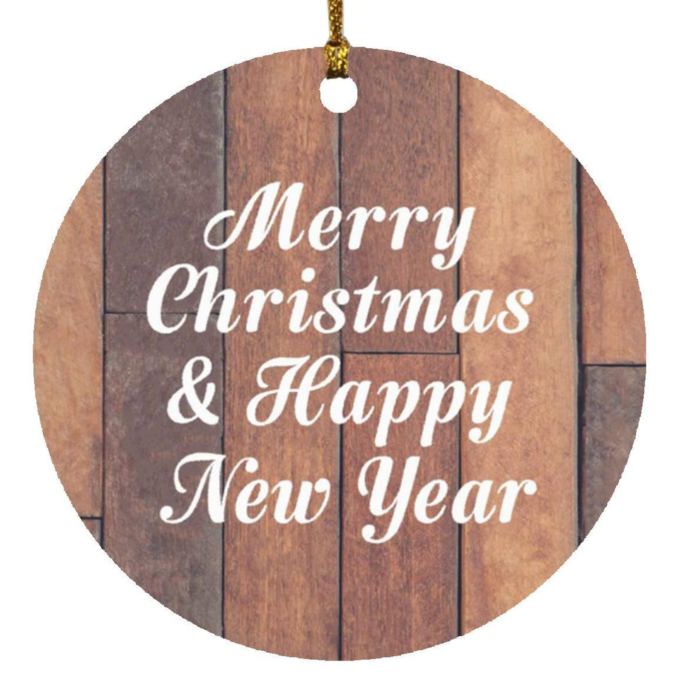 Merry Christmas & Happy New Year - Circle Ornament E