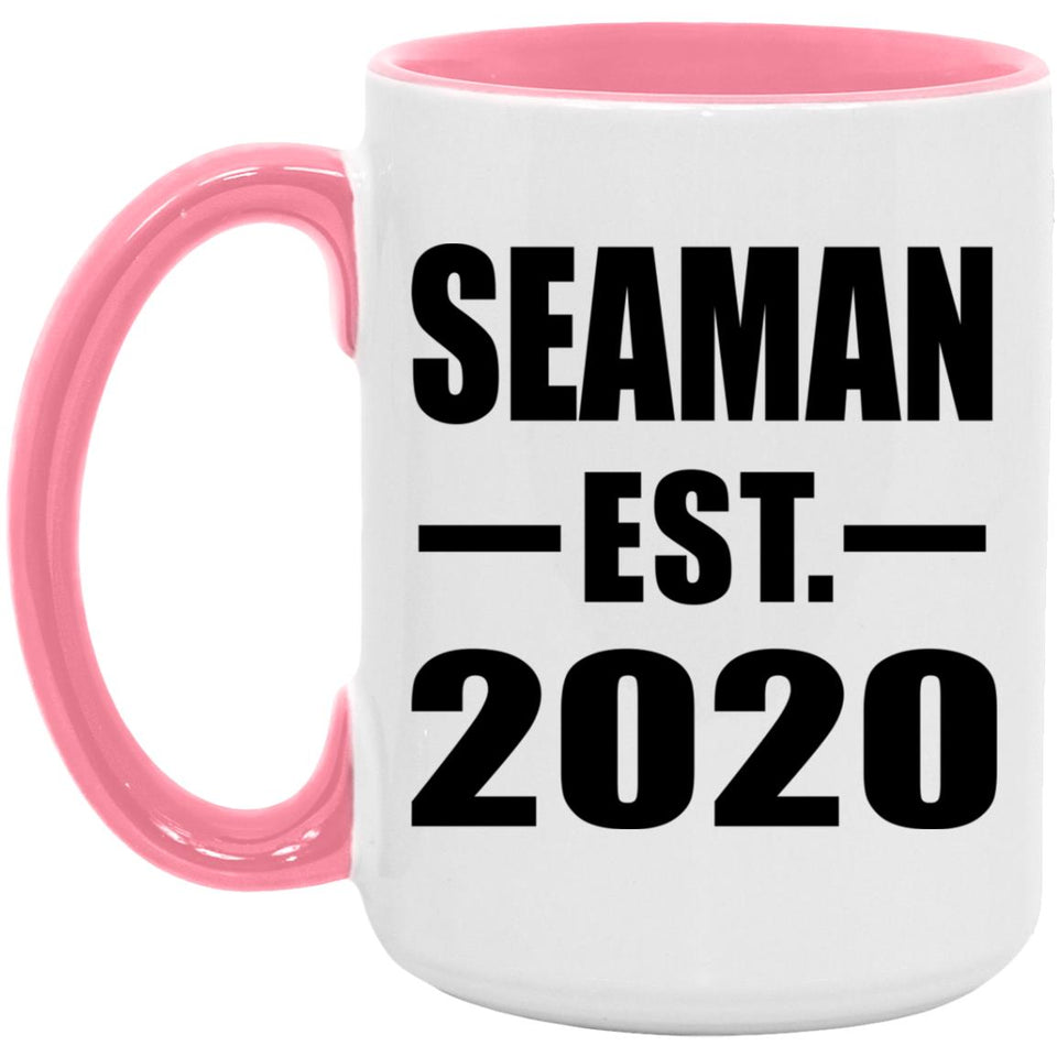 Seaman Established EST. 2020 - 15oz Accent Mug Pink