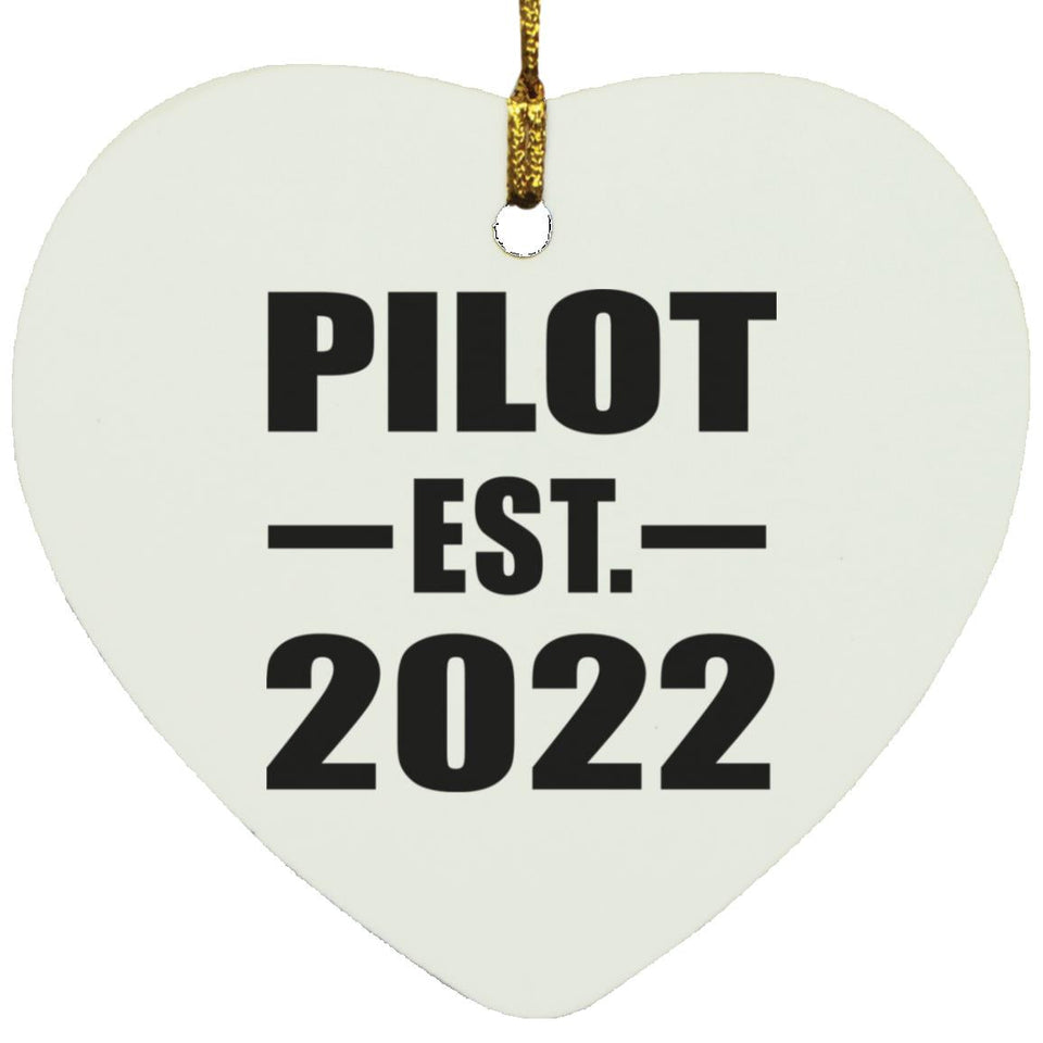 Pilot Established EST. 2022 - Heart Ornament
