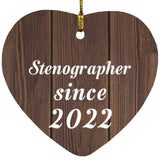 Stenographer Since 2022 - Heart Ornament D