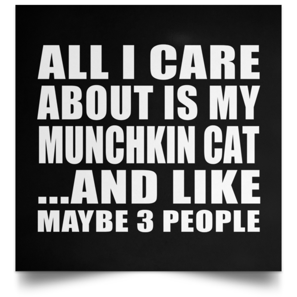 All I Care About Is My Munchkin Cat - Poster Square