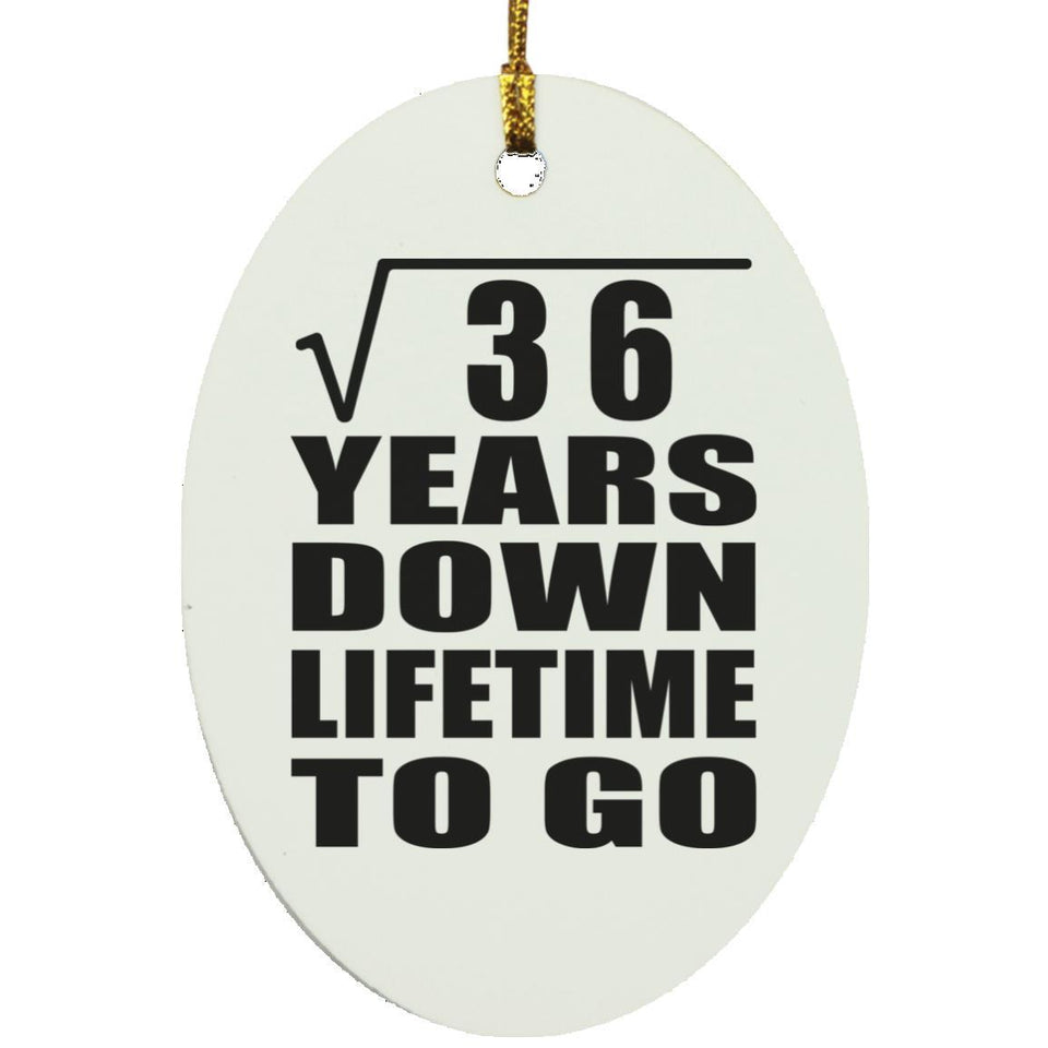 6th Anniversary Square Root of 36 Years Lifetime To Go - Oval Ornament