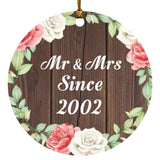 22nd Anniversary Mr & Mrs Since 2002 - Circle Ornament A