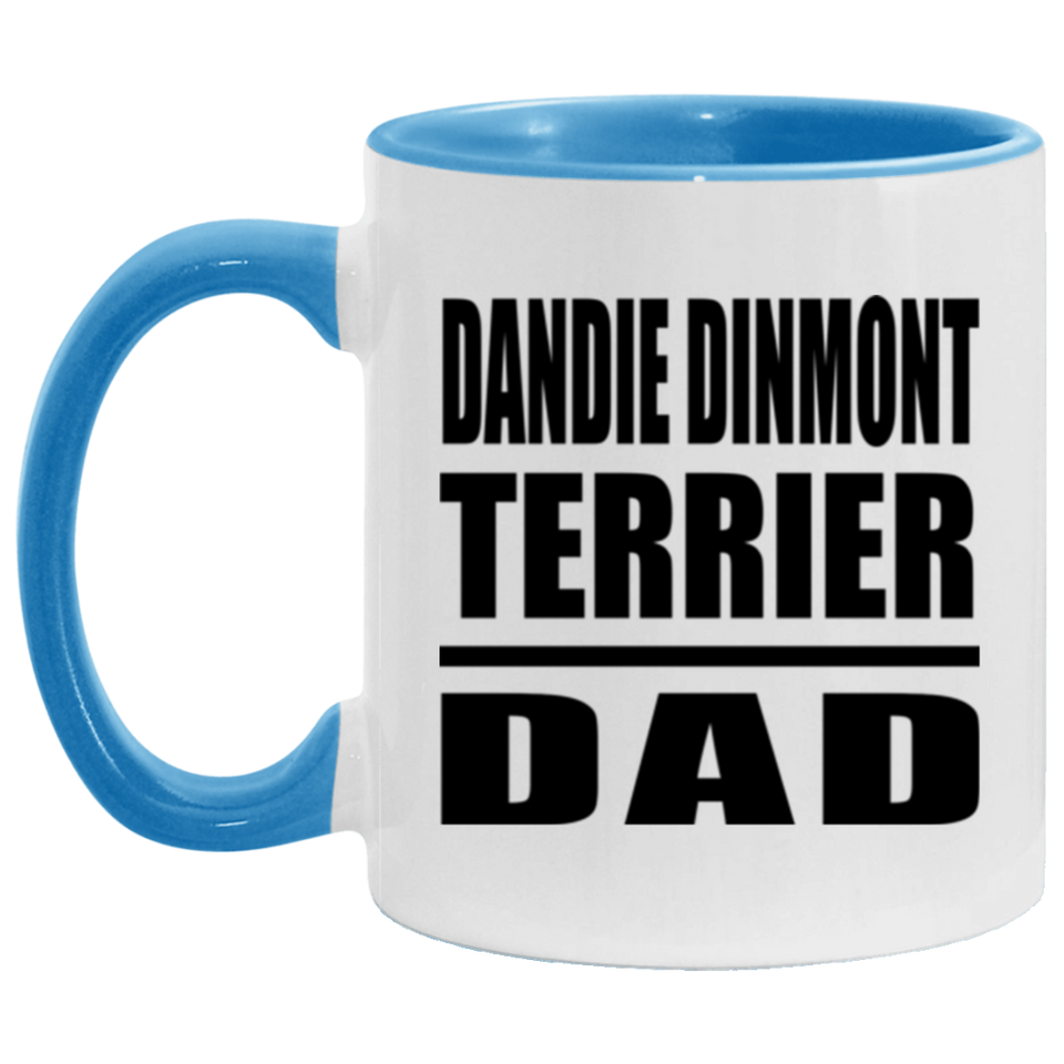 Dandie Dinmont Terrier Dad - 11oz Accent Mug Blue