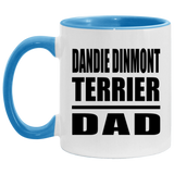 Dandie Dinmont Terrier Dad - 11oz Accent Mug Blue