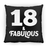 18th Birthday 18 & Fabulous - Throw Pillow Black