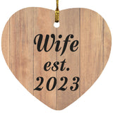 Wife Established EST. 2023 - Heart Ornament C